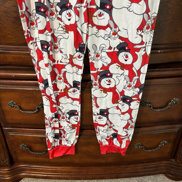 Frosty The Snowman Christmas Women’s one piece Pajamas Sleepwear Zipper  & Hood - Picture 6 of 9